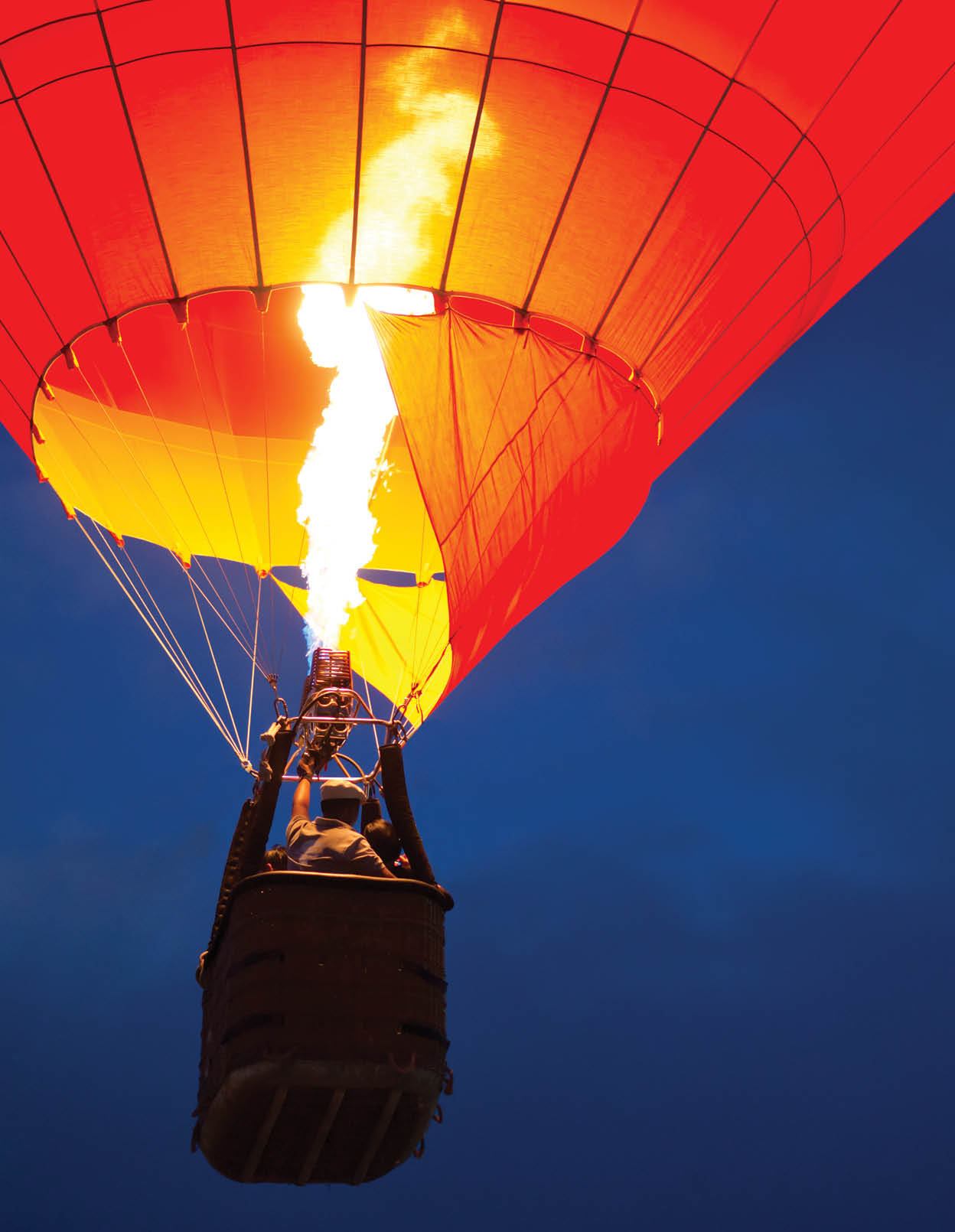 Air balloon in the evening sky